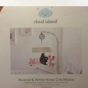 Cloud Island Musical & White Noise Crib Mobile - Pink, Gray, White